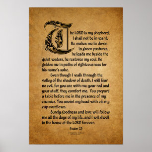 Poster Le seigneur est mon berger (psaume 23)