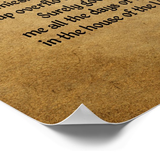 Poster Le Seigneur est Mon Pasteur (Écriture : Psaume 23) (Coin)