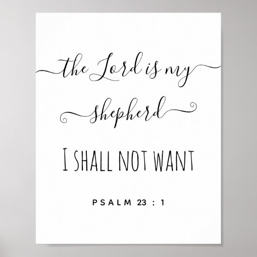Poster Le Seigneur Est Mon Pasteur Script (Devant)