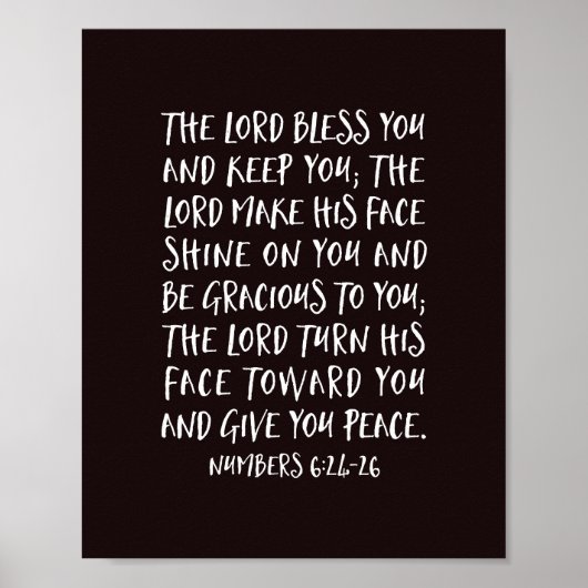 Poster Le Seigneur Vous Bénit Et Vous Garde, Numéros 6:24 (Devant)
