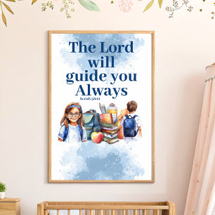 Poster Le Seigneur vous guidera Christian Nursery Wall Ar