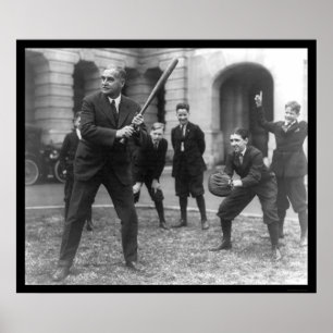 Poster Le sénateur Playing Baseball 1924