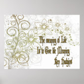 Poster Le sens de la vie : l'or inspirationnel Floral (Devant)