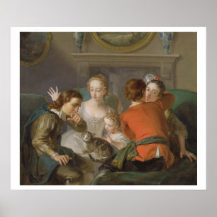 Poster Le sens du contact, c.1744-47 (huile sur la toile)