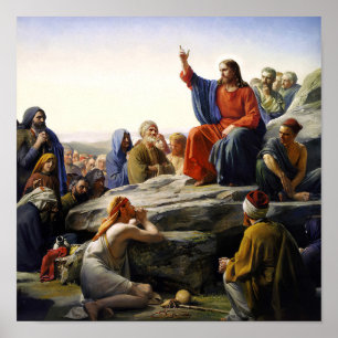 Poster Le Sermon sur la montagne par Carl Bloch, Religieu