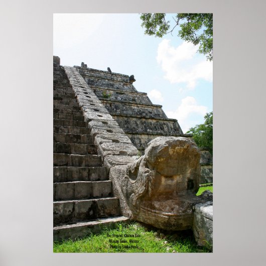 Poster Le Serpent, Chichen Ixta, Ruines Mayas, Mexique (Devant)