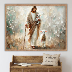 Poster Le seul berger, Art chrétien, Jésus le berger