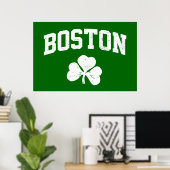 Poster le shamrock clover de boston irish st patrick (Bureau à domicile)