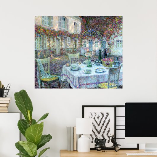 Poster Le Sidaner : Table avec Roses à Gerberoy (Bureau à domicile)