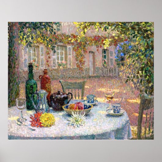 Poster Le Sidaner: Table under Leaves in the Sun (Devant)