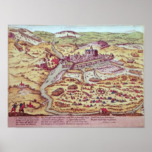 Poster Le siège de Saint-Quentin, le 27 juillet 1557 (Devant)