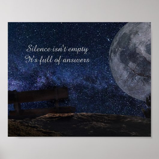 Poster "Le silence n'est pas vide..." Art de citation ins (Devant)