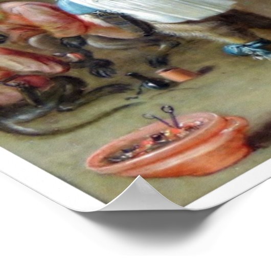 Poster Le singe barbier (Coin)