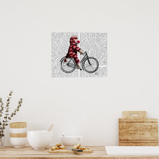 Poster Le singe de choc sur vélo (Cuisine)