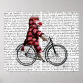 Poster Le singe de choc sur vélo (Devant)