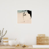 Poster Le singe et la réflexion sur la lune (Cuisine)