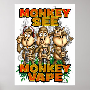 Poster Le singe voient l'affiche de Vape de singe