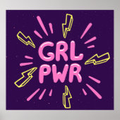 Poster Le slogan féministe "Girl power", arrière - plan v (Devant)