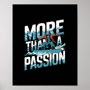 Poster Le Snowboard Plus Qu'Un Pion Extreme Sports Design