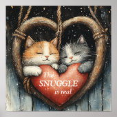Poster Le Snuggle est un vrai amour de chat douillet (Devant)