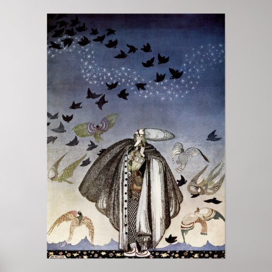 Poster Le soldat sifflé et une horde d'oiseaux sont venus (Devant)