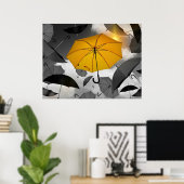 Poster Le soleil arrive, avalanche de parapluies, (Bureau à domicile)