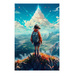 Poster Le sommet dans son âme Anime Hiker Girl