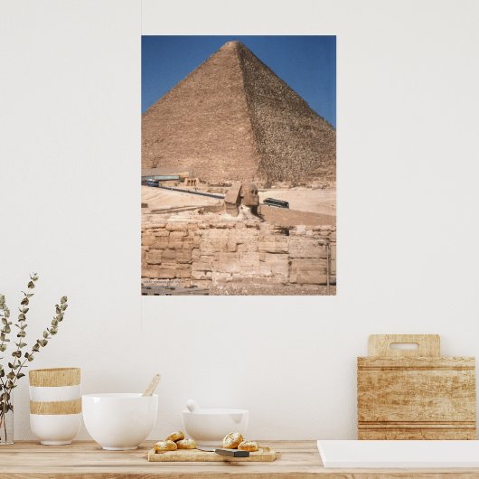 Poster Le Sphinx et la Grande Pyramide à Gizeh (Cuisine)