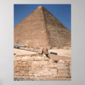 Poster Le Sphinx et la Grande Pyramide à Gizeh (Devant)