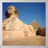 Poster Le Sphinx et la Pyramide de Khafre, Gizeh (Devant)