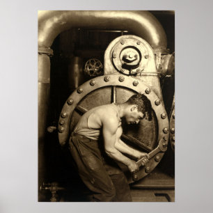 Poster Le Steamfitter par Lewis Hine