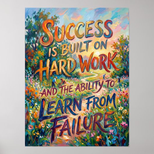 Poster le succès est construit sur un travail acharné (Devant)