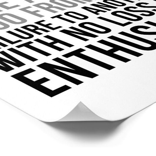 Poster Le Succès Est La Capacité De Partir D'Un Échec (Coin)