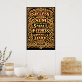 Poster Le succès est la somme de petits efforts - Typogra (Cuisine)