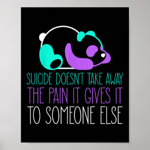 Poster Le Suicide Ne Supprime Pas La Douleur Qu'Il Donne 