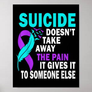 Poster Le Suicide Ne Supprime Pas La Douleur Qu'Il Lui Do