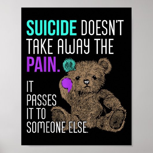 Poster Le suicide n'ôte pas la douleur il la fait peser s (Devant)