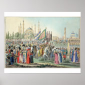 Poster Le sultan turc révisant ses Janissaires (engr (Devant)