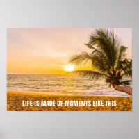 Le Sunset Coconut Palm sur la plage