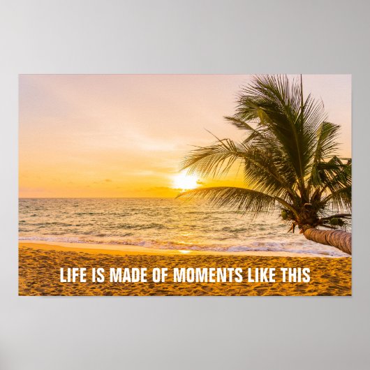 Poster Le Sunset Coconut Palm sur la plage (Devant)