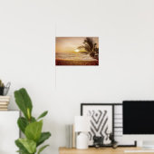 Poster Le Sunset Coconut Palm sur la plage (Bureau à domicile)