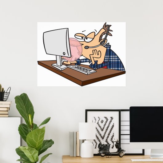 Poster Le Support Technique A Blessé Une Bulle (Bureau à domicile)