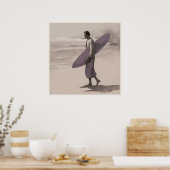 Poster Le surfer solitaire - Imprimer l'art (Cuisine)