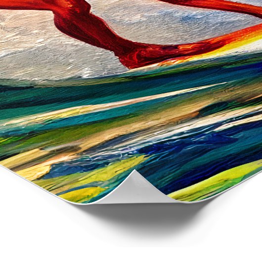 Poster Le Surfeur Dirige Les Vagues (Coin)