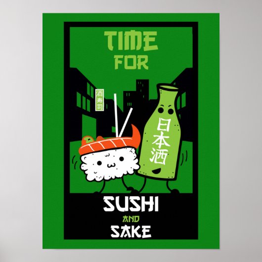 Poster Le Sushi Et Le Sake (Devant)