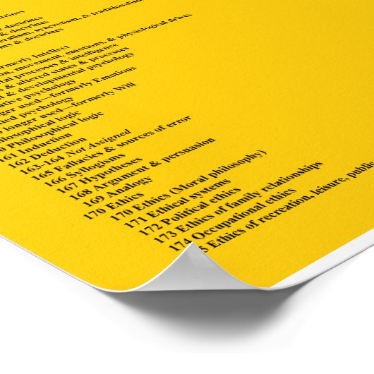 Poster Le système décimal Dewey par un seul numéro (Coin)