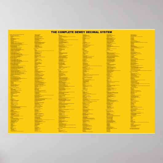 Poster Le système décimal Dewey par un seul numéro (Devant)