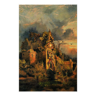 Poster Le tableau de Thomas Moran, La Maison hantée,