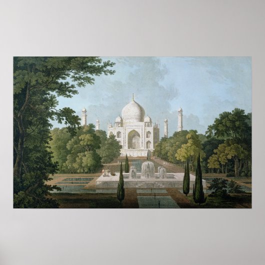Poster Le Taj Mahal, Agra, du jardin (Devant)