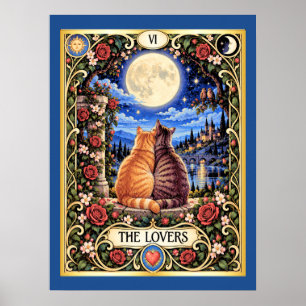 Poster Le Tarot du Chat des Amants - Harmonie et Connexio